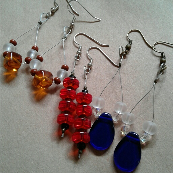 💖3 Pair Set 💖of Ladies Dangle Earrings - Picture 4 of 7